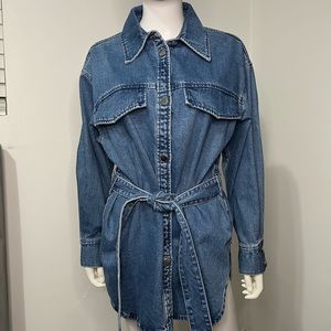 H&m shirt jacket dress denim